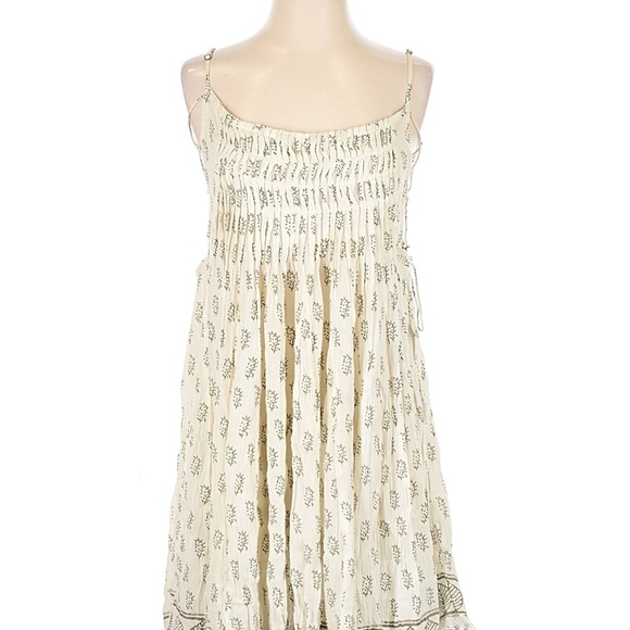 Free People womans Nantucket White and Tan swing mini dress size XS - Picture 2 of 3